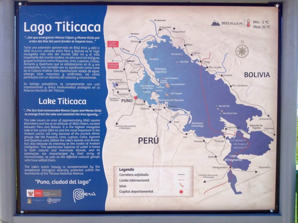 Mappa Lago Titicaca