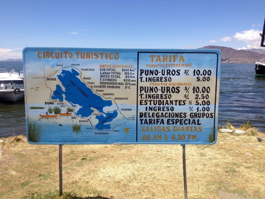 Tariffe per le isole Uros