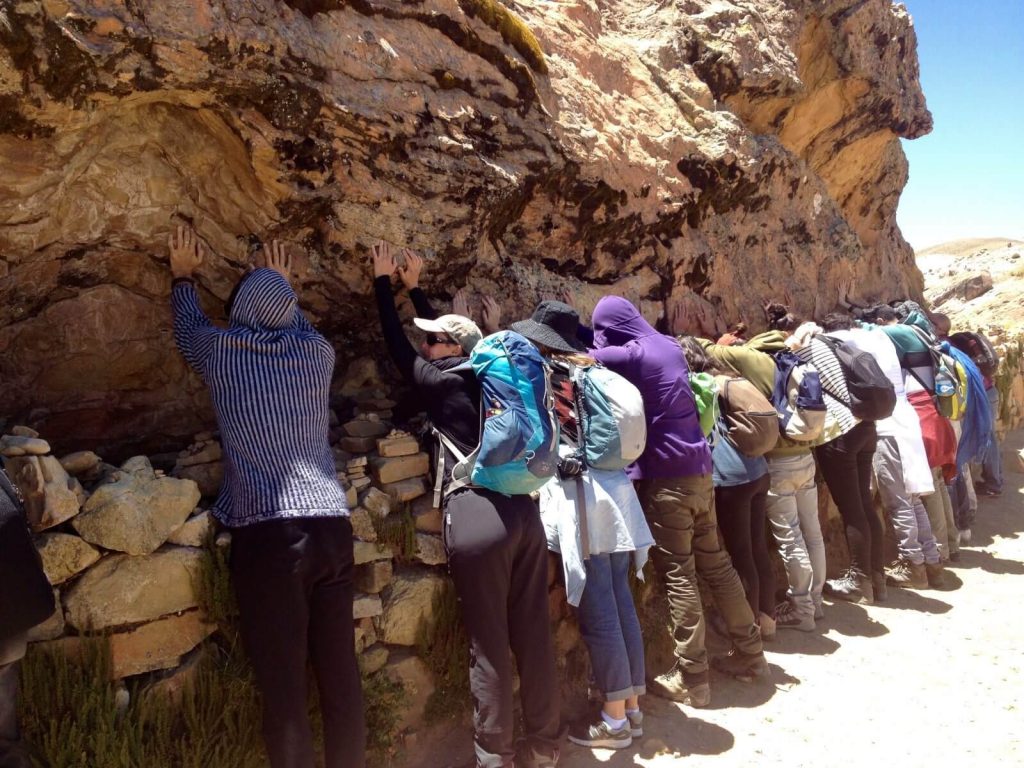 Roccia del gatto o puma che emana energia solamente toccandola