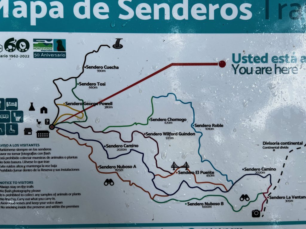 Mappa dei sentieri