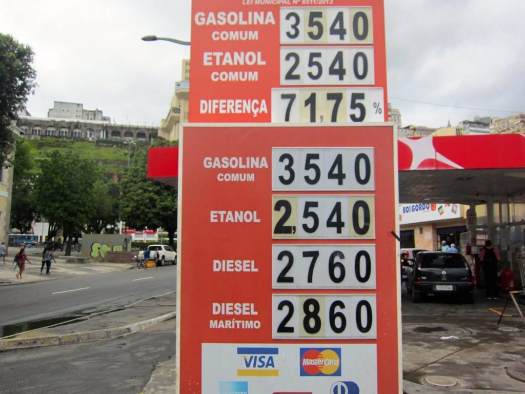 1 litro di benzina = 1,05€