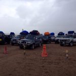 Jeep fermi alla frontiera di Hito Cajon