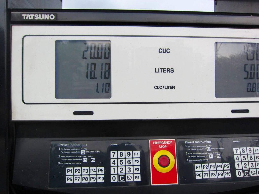 Prezzo benzina Havana Centro. 1 CUC = 1 litro = 1,00€.