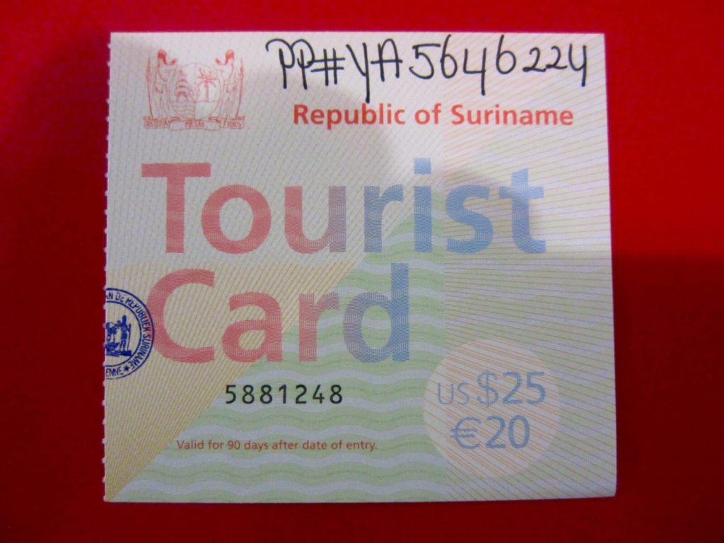 Targhetta turistica del Suriname
