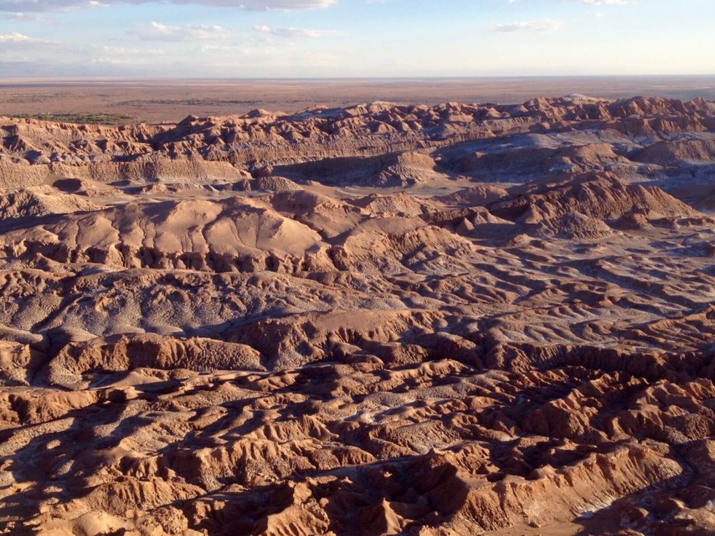 Valle della Luna con colori chiari, prima del tramonto