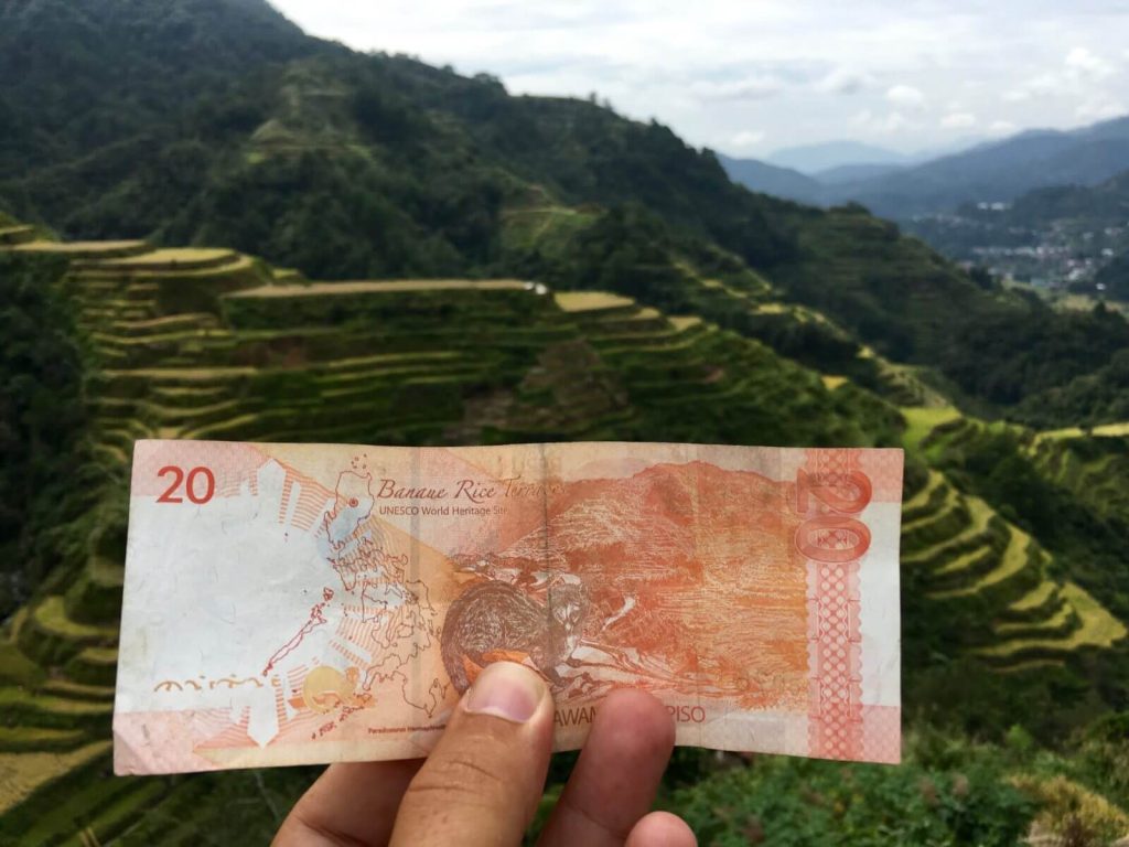 Sulla banconota da 20 PHP sono rappresentate le Terrazze di Banaue