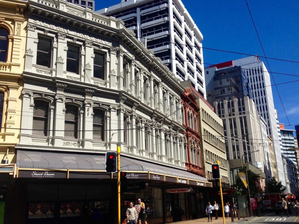 Case e uffici del centro di Wellington