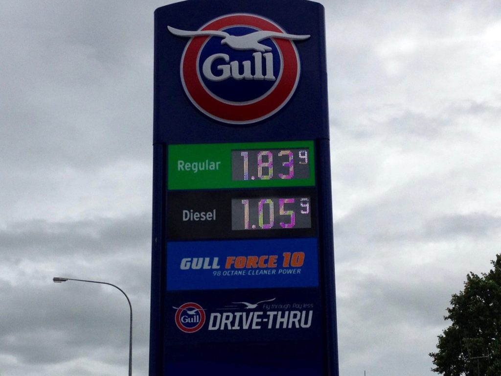 1 litro di benzina a Christchurch costa 1,839NZ$ = 1,163€