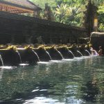 Tirta Empul. Il rituale prevede una preghiera sotto ogni fontana
