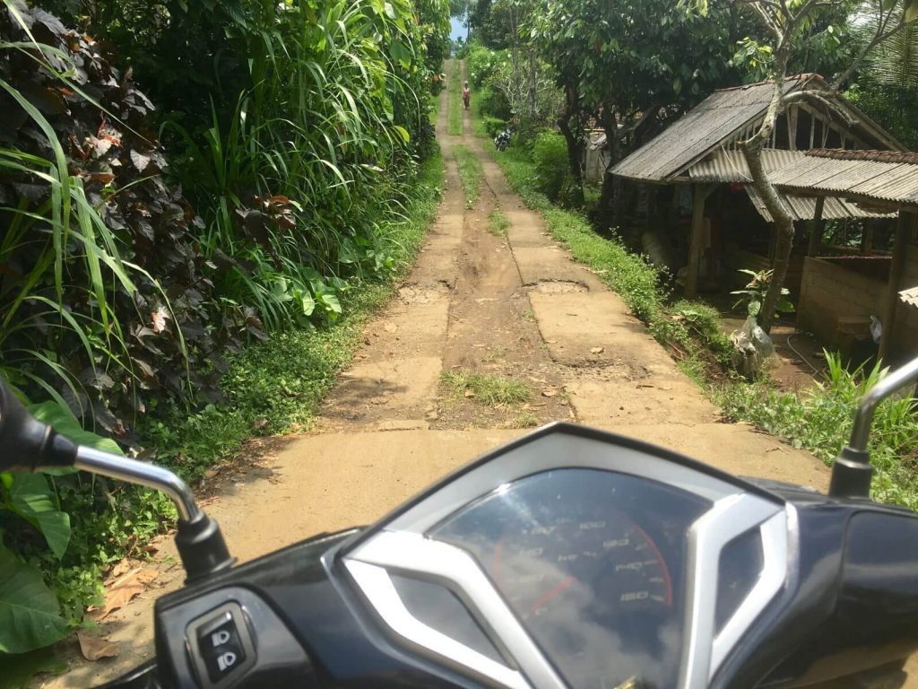 Una delle tante strade tra le risaie