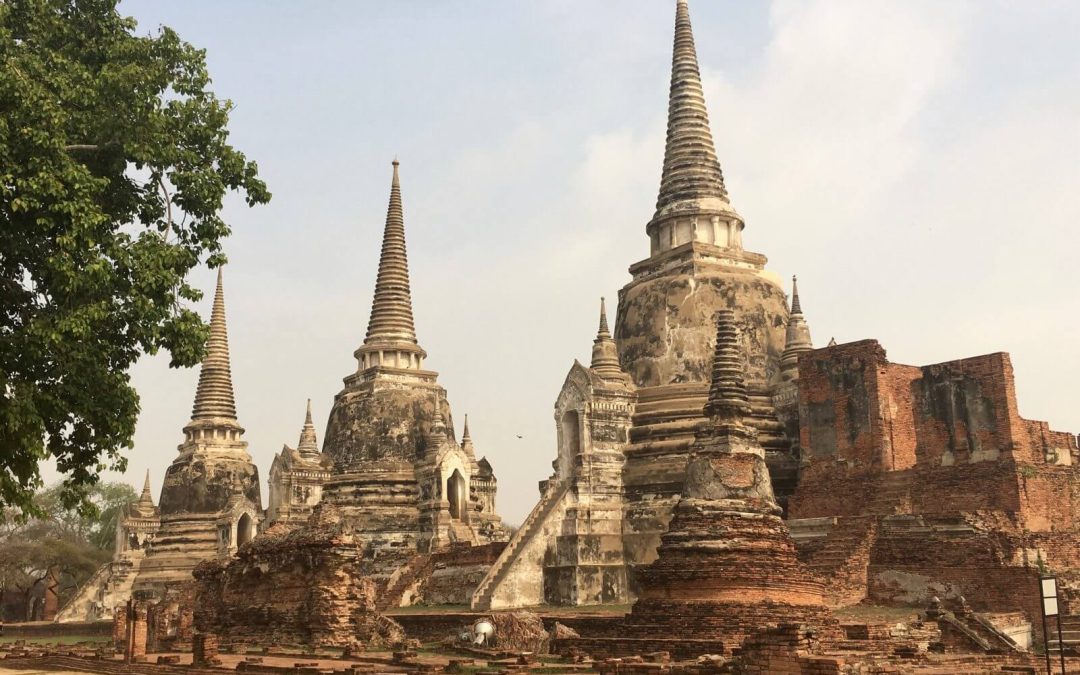 Visita alle rovine di Ayutthaya, Thailandia